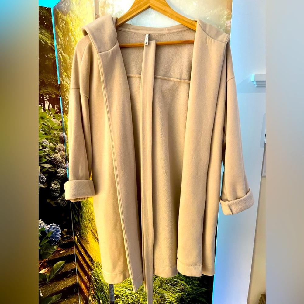 Z SUPPLY SOFT WRAP JACKET SHACKET w/ GRACEFUL HOOD L EUC